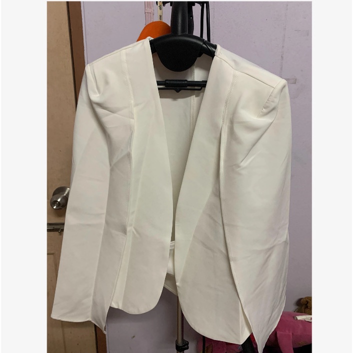 Hot! | Áo Khoác Vest Tay Ngắn Dáng Rộng Xẻ Tà Thiết Kế Dễ Thương
