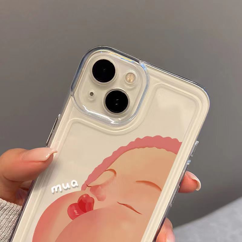 ✅Ốp Điện Thoại Mềm Hình Khuôn Mặt Dễ Thương Cho iPhone 14Pro 12promax 14 / xs / xr 7 / 8plus / 6s / se2ins 2SGQ