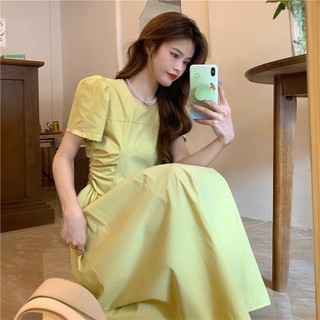 Kii Wii Mùa Hè Phong Cách Mới Cổ Vuông Xếp Ly Bong Bóng Tay Dài Nữ