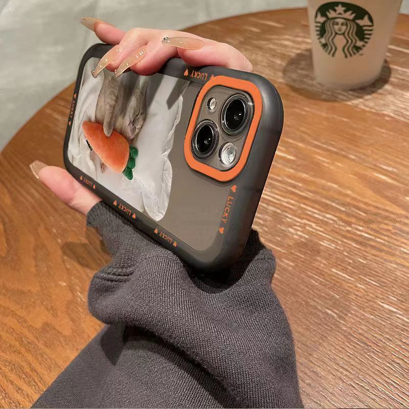 ✅Ốp Điện Thoại Trong Suốt In Hình Củ Cà Rốt Mèo Cho iPhone 14 / 13pro 12promax 7Plus 12 / 13pro