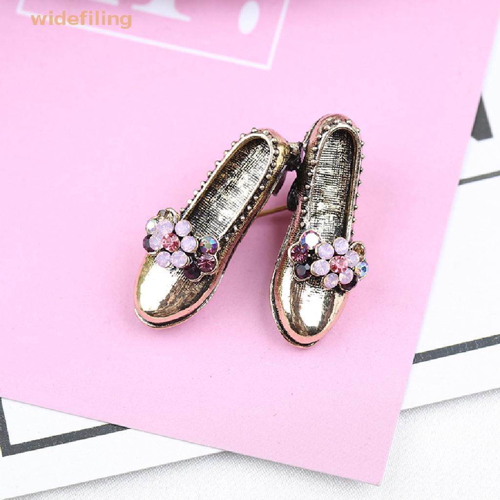 Trâm Cài Áo Hình Chiếc Giày / Nơ Đính Đá Hồng Kiểu Vintage Dễ Thương