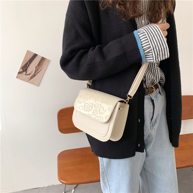 Túi xách NALLCHEER da PU dáng vuông nhỏ nhắn phong cách Nhật Bản dễ thương thời trang đơn giản