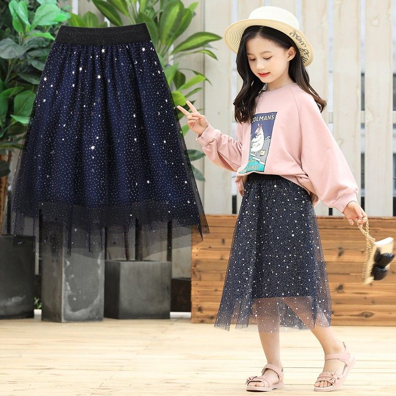Chân Váy Lưới Mỏng In Họa Tiết Ngôi Sao Phong Cách Hàn Quốc Thời Trang Xuân Thu Mới Cho Bé Gái quần chân váy quần váy bé gái chân váy cho bé gái 10 tuổi chân váy be chân váy trẻ em chân váy xoè bé gái quần tất quần legging