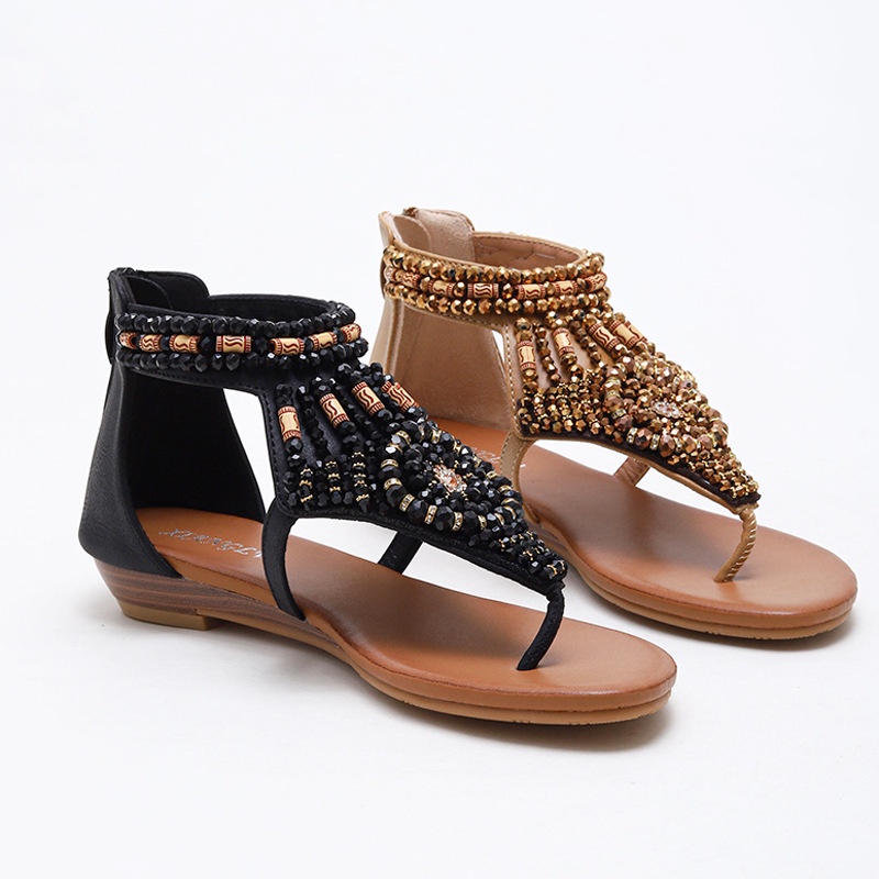 Sandal Đế Xuồng Quai Đính Đá Phong Cách Thời Trang Âu Mỹ 2023 Dành Cho Nữ 588-3