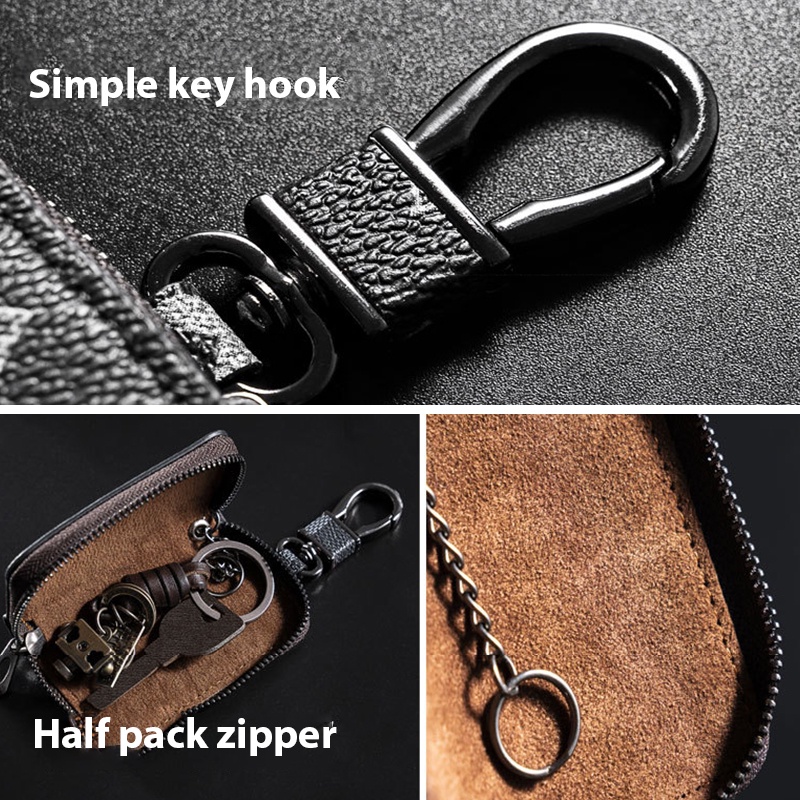 Túi Đựng Chìa Khóa Xe Hơi Có Khóa Kéo Phong Cách Hàn Quốc Thời Trang Cho Nam Và Nữ