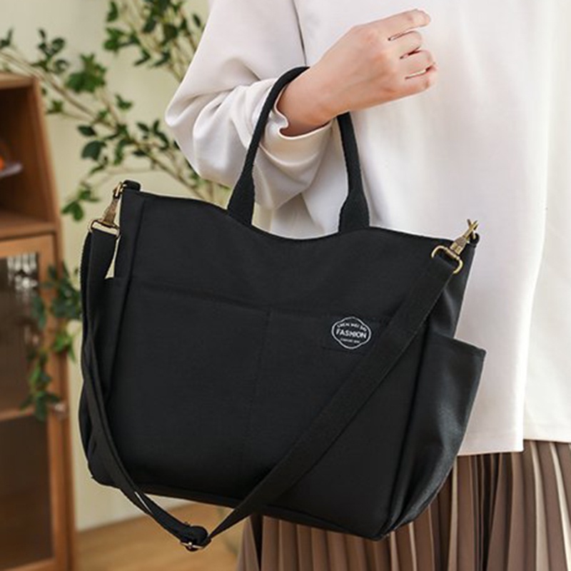 Túi Đeo Chéo Vải canvas Sức Chứa Lớn Phong Cách Nhật Bản Đơn Giản Cho Nữ