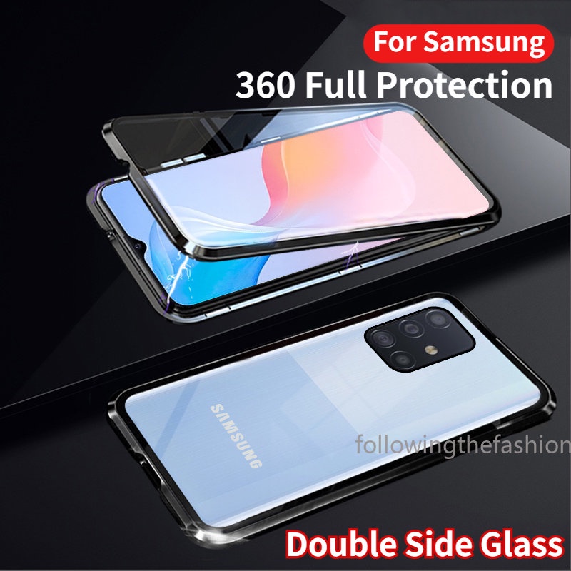 Ốp Điện Thoại Kính Cường Lực Hai Mặt Bảo Vệ 360 Độ Cho Samsung Galaxy A31 4G A51 A71 A21s° Ốp Điện Thoại Chống Sốc Bảo Vệ Toàn Diện Cho Iphone
