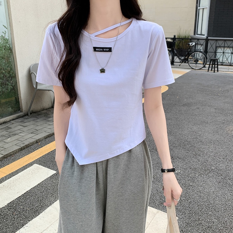 NRVP Áo Thun Tay Ngắn Dáng Ôm In Họa Tiết Độc Đáo Thời Trang Đường Phố Hàn Quốc Cho Nữ
