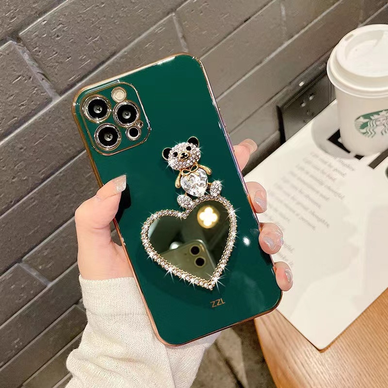 Ốp Điện Thoại Chống Rơi Có Gương Trang Điểm Cho IPhone 14 14 Pro 14 Pro 14 Pro Max 13 Pro Max 12 Pro Max 11Pro Max XS Max XR XS 8 7Plus