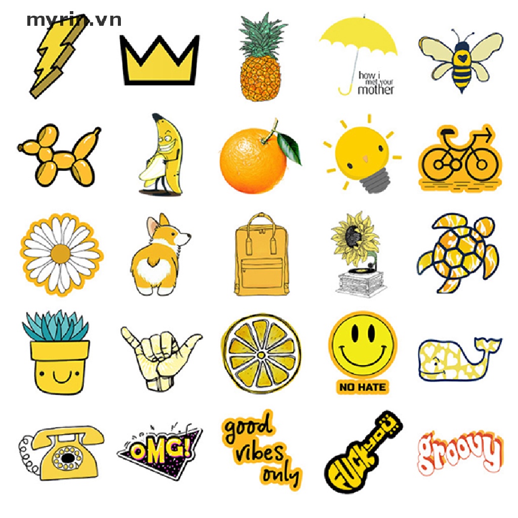 Set 50 Miếng Dán Anime Trang Trí Ván Trượt / Va Li