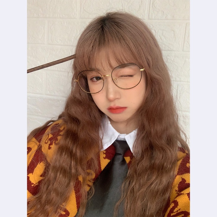 Hermione Bộ Tóc Giả Dài Mái Bằng Len Lông Xù Xinh Xắn Dành Cho Nữ Hóa Trang lolita