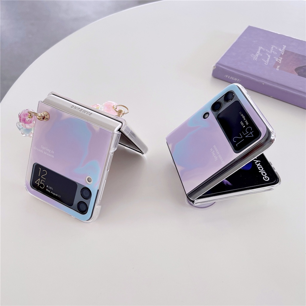 Ốp Điện Thoại Có Dây Gài Họa Tiết Bướm Cho Samsung Galaxy Z Flip 3 5G Z Flip3 Flip4 Zflip3