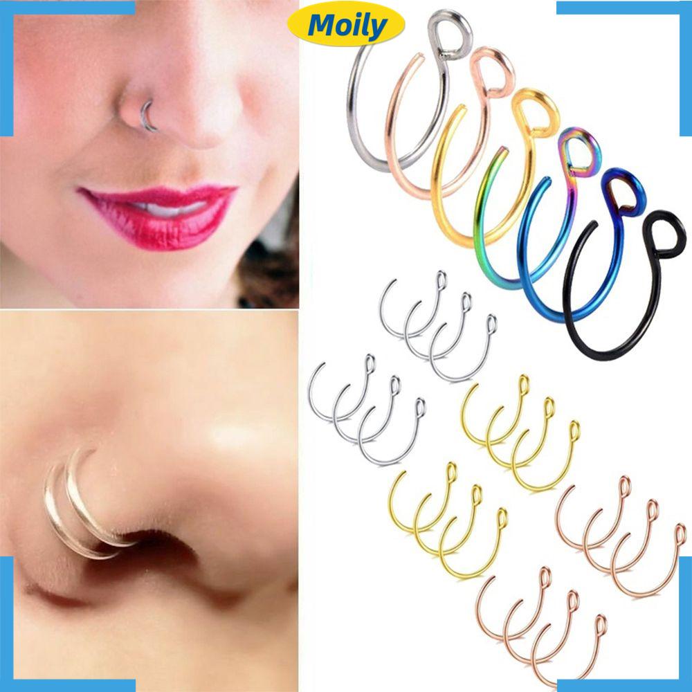 [Hàng mới về] Khuyên Mũi Bằng Thép Không Gỉ Nhiều Màu Thời Trang