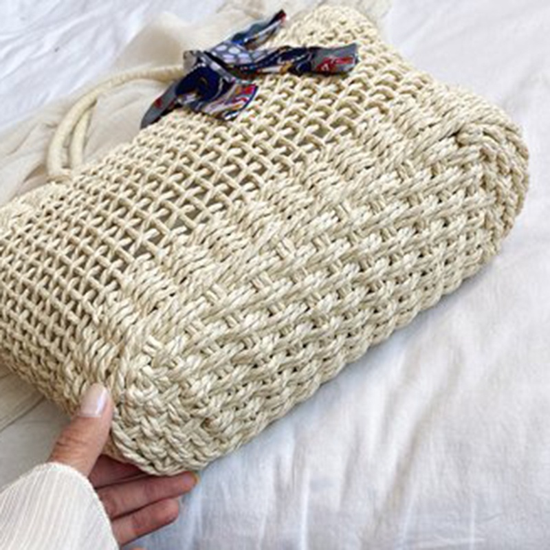 Ielgy Túi Xách Đeo Vai Đan Cói Thông Dụng Cho Nữ