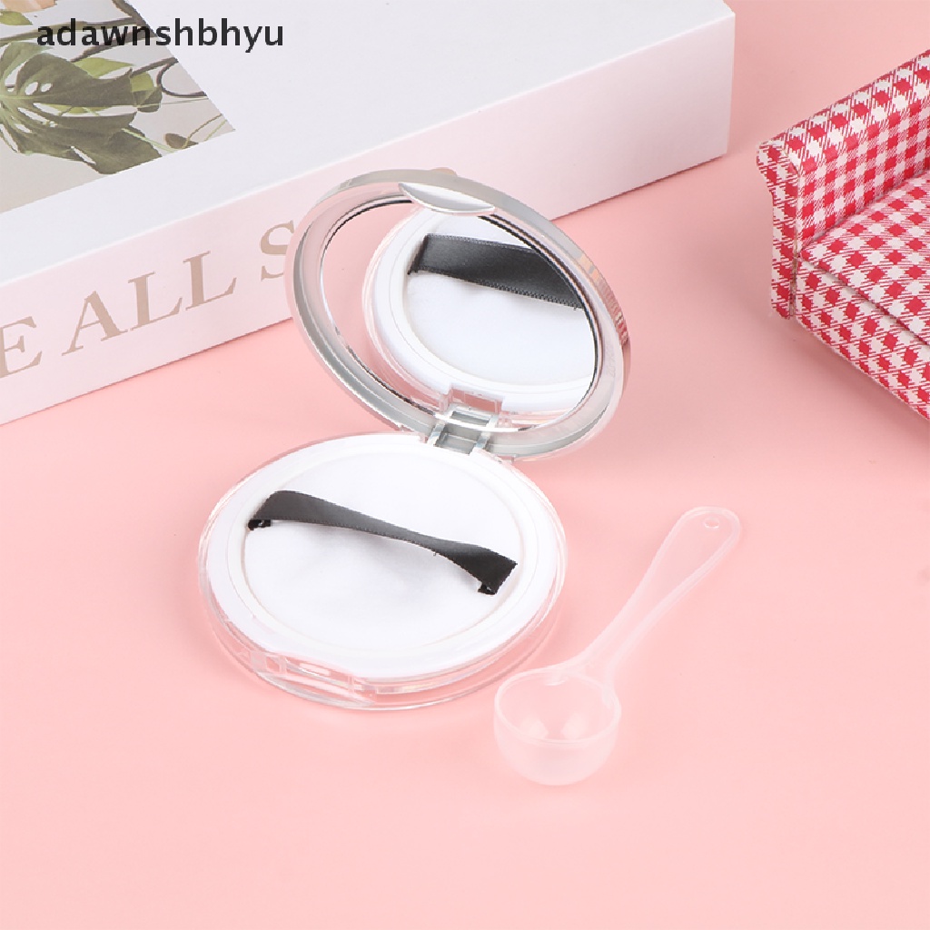 Hộp Đựng Phấn Trang Điểm adawnshbhyu Bằng Nhựa Kèm Mút Xốp Và Muỗng Tiện Dụng