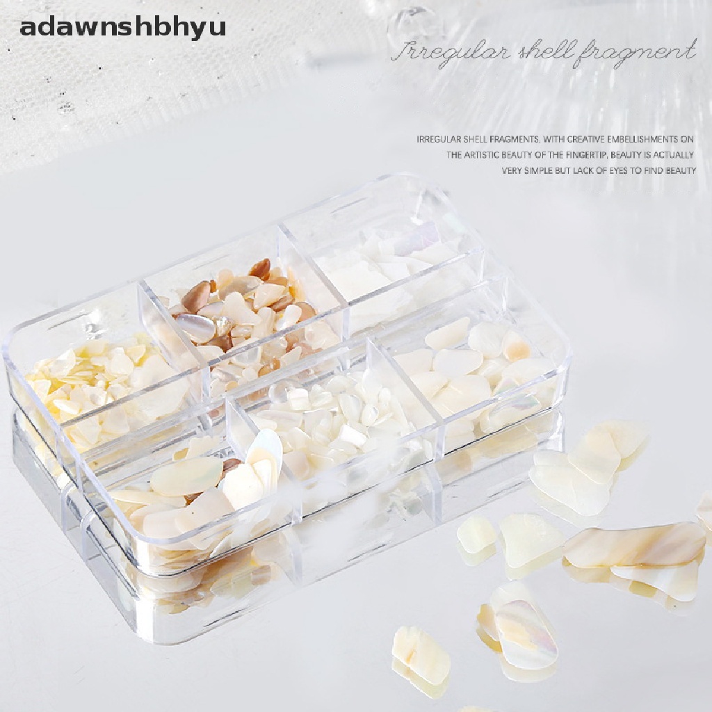 Hộp 6 Ngăn Vỏ Sò 3D Tự Trang Trí Móng Tay