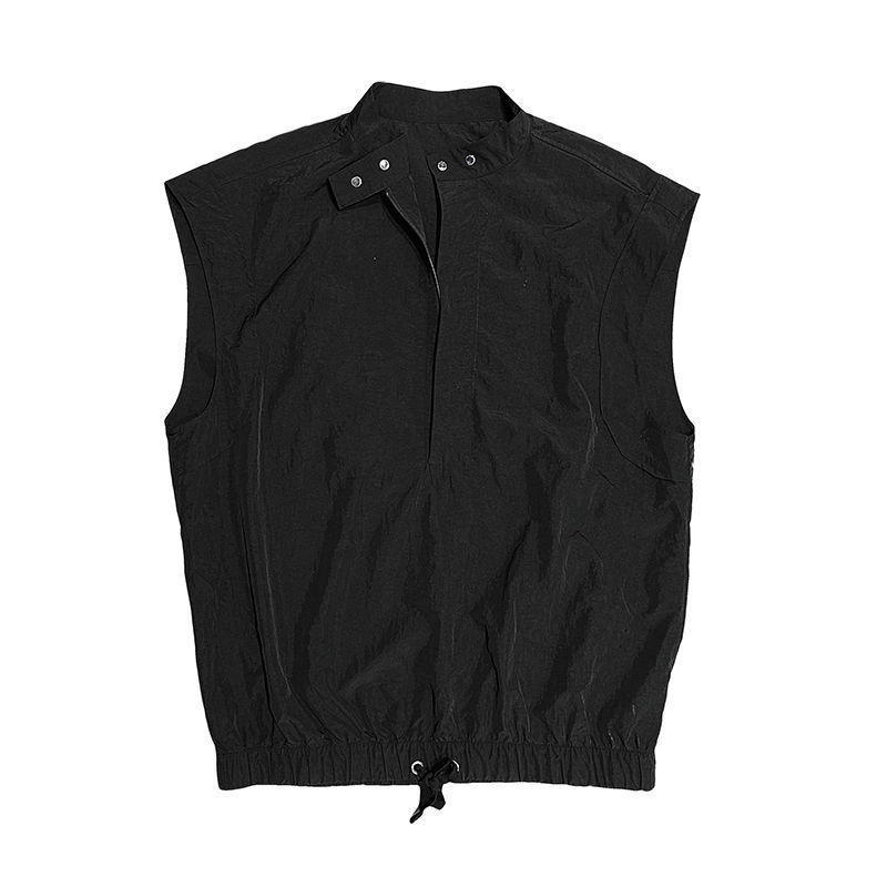 Áo Thun Sát Nách Có Khóa Kéo Phong Cách Hong Kong Thời Trang Mùa Hè Cho Nam