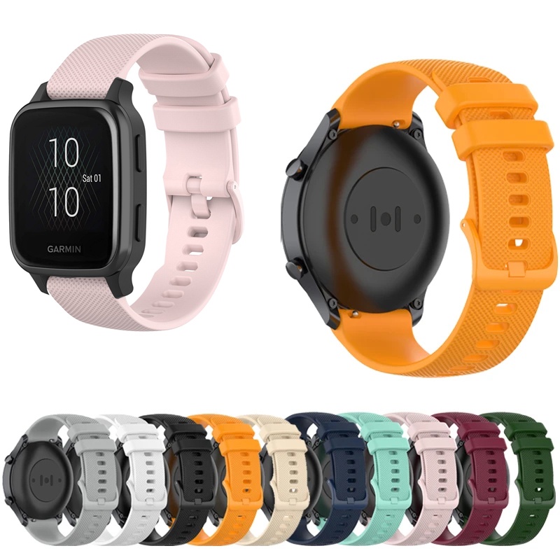 Dây Đeo Silicon Nhiều Màu Có Khóa Gài Cho Đồng Hồ Thông Minh Garmin Venu SQ2 SQ 20mm