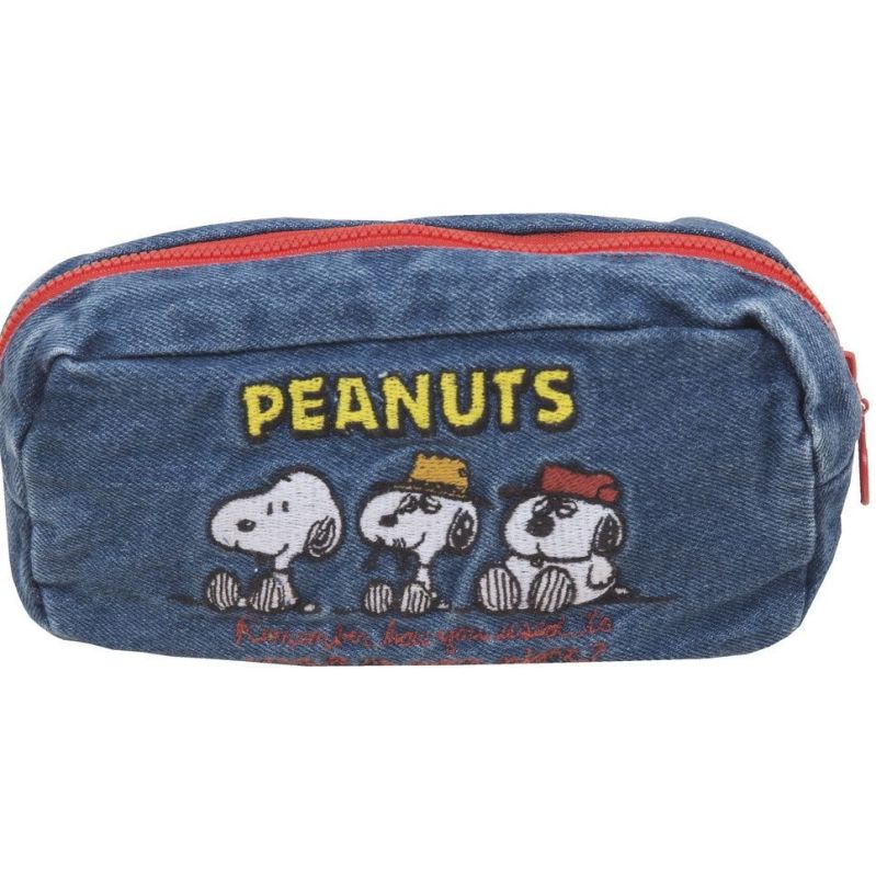 Túi Đựng Bút Bằng Vải Denim Sức Chứa Lớn In Hình Cún Hoạt Hình Dễ Thương Có Thể Giặt Rửa Cho Học Sinh