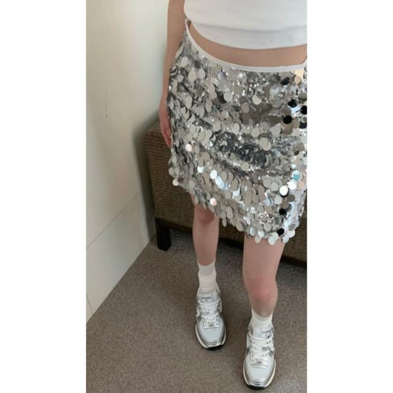 Chân Váy Bút Chì Y2K Đính Kim Sa Lấp Lánh Thời Trang