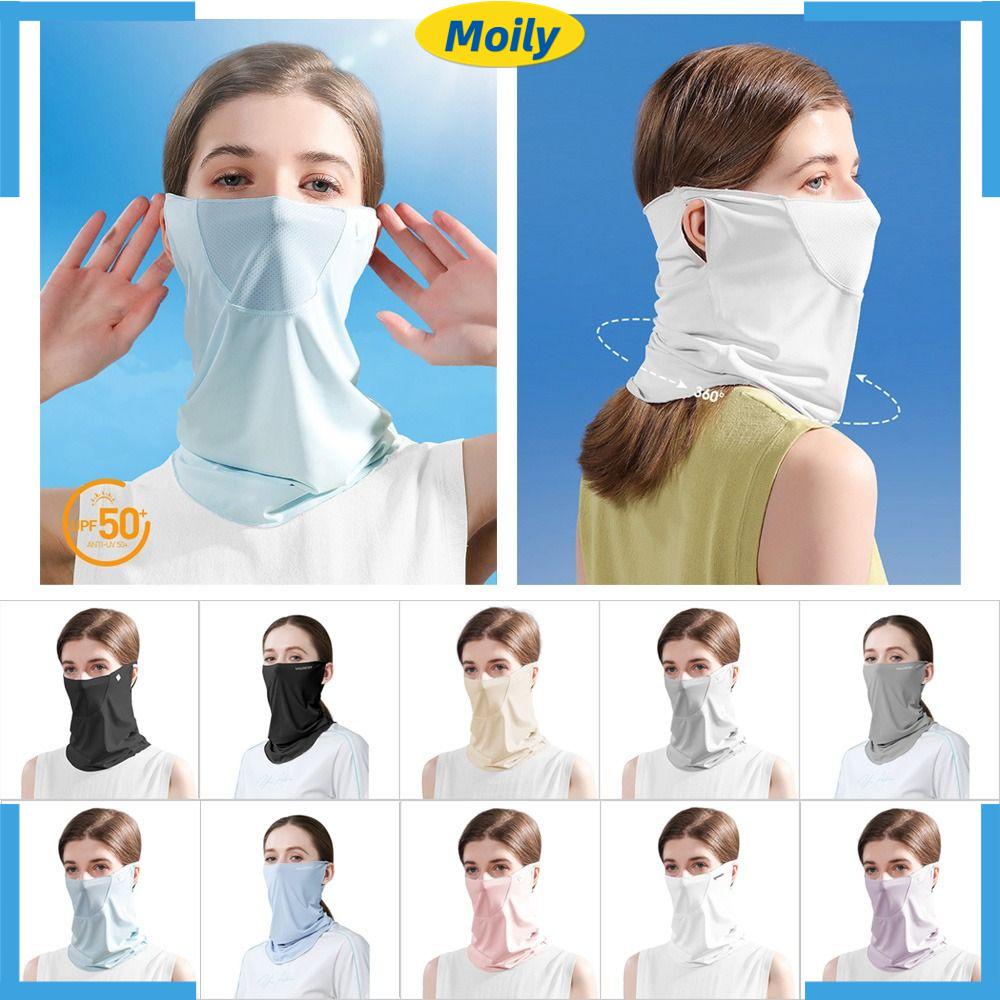 1 Khăn Quàng Cổ Kiêm Khẩu Trang Bằng Lụa Lạnh Thoáng Khí Chống Tia UV