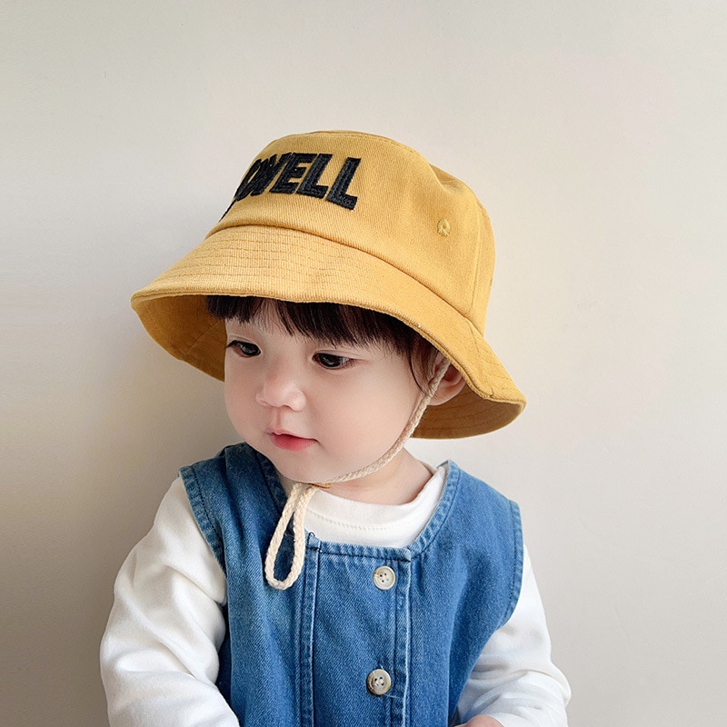 Mũ Bucket Thêu Chữ Thời Trang Năng Động Cho Bé 1-6 Tuổi
