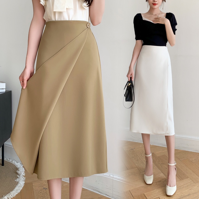 Chân Váy Lửng Màu Sắc Đơn Giản Phong Cách Hàn Quốc Dành Cho Nữ