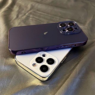 Ốp điện thoại acrylic mặt nhám mạ điện chống trầy xước cho iphone 14 pro max 13 pro 12 pro max 11