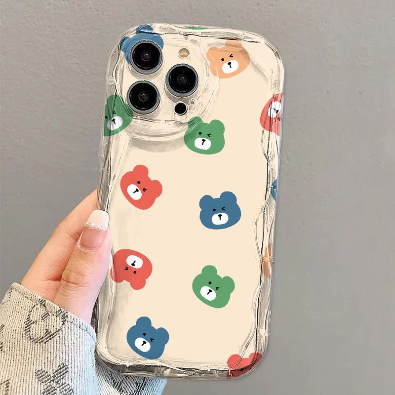 ✅Ốp Điện Thoại Trong Suốt Viền Cong Hình Gấu Chống Sốc Cho iPhone14 / 13promax 12 / 11 7 / 8p xs / xr Orb7