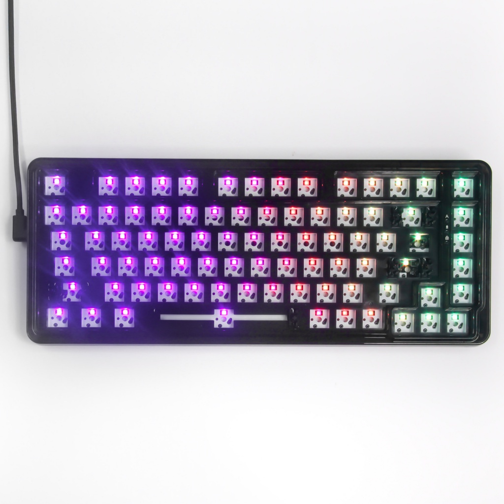 Bàn Phím Cơ Chơi game Có Dây 75% zt82 Trong Suốt Màu Cầu Vồng