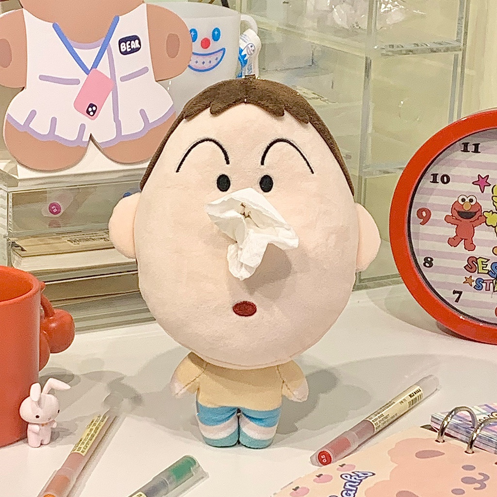 Hộp Đựng Khăn Giấy Hình Cậu Bé Bút Chì Shin-chan Nhồi Bông Dễ Thương