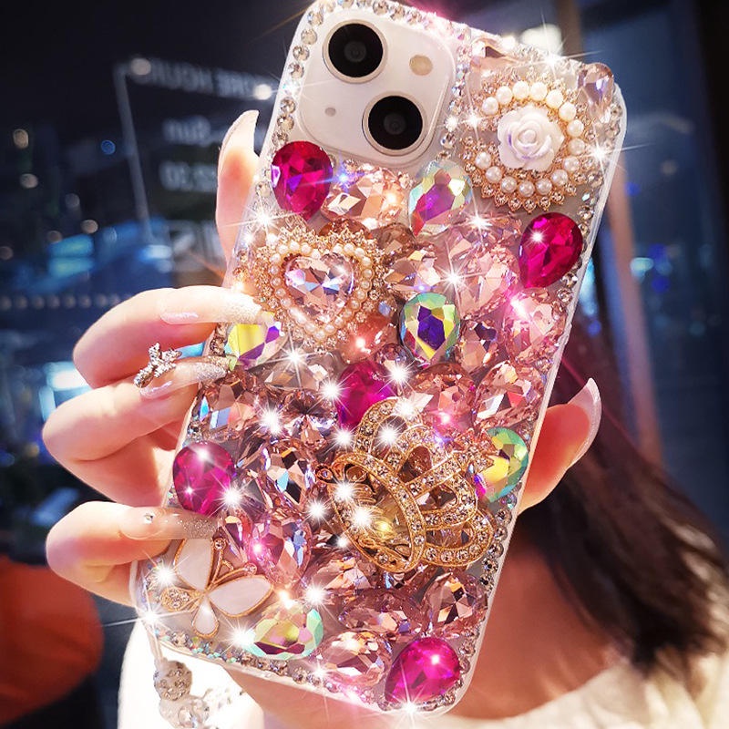 Ốp Điện Thoại Oppo Reno 10 8T 4G 5G Reno 8 7 4G 5G Reno 7Z 8Z 5G Reno 8 Pro 5G Hình Vương Miện Đính Đá Giả 3D Lấp Lánh