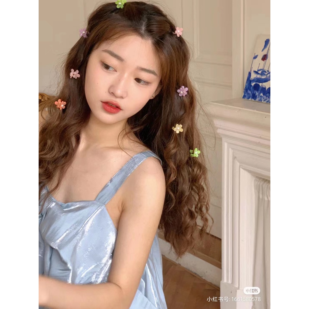 Kẹp Tóc Đính Hạt Ngọc Trai Hình Bông Hoa Nhỏ Nhắn Dễ Thương Dành Cho Nữ