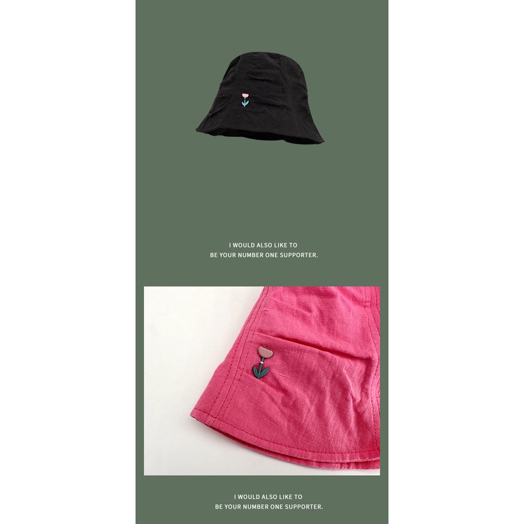 Mũ Bucket Xếp Ly Hình Hoa Tulip Phong Cách Nhật Bản Ngọt Ngào Cho Nữ