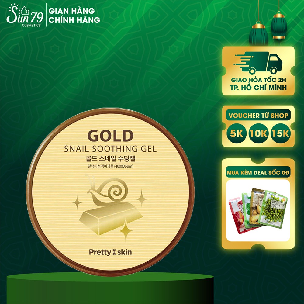 Gel Dưỡng Đa Năng Ốc Sên Vàng 24k Prettyskin Soothing Gel 300ml - SNAIL