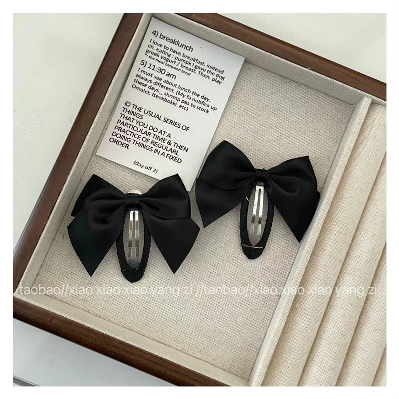 (MớI) Kẹp TóC HìNh Nơ Satin MàU Trơn Đơn GiảN [1 CáI