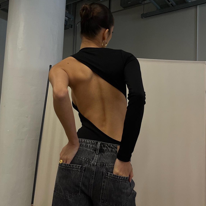 Jumpsuit Trễ Vai Phối Ren Hoa Thiết Kế Thanh Lịch Cho Phái Nữ