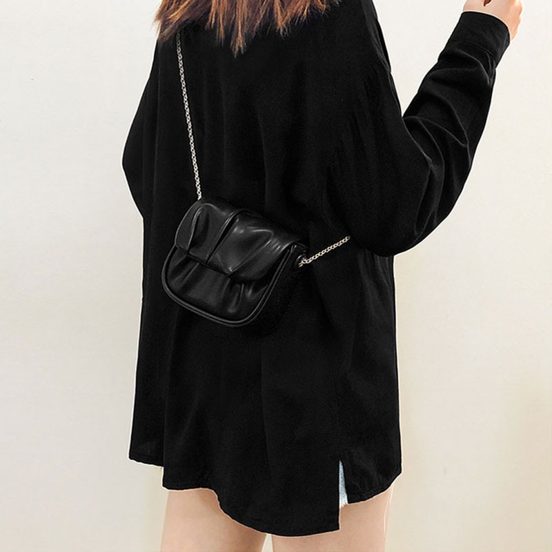 Túi đeo chéo mini CHERLKOLRS xếp nếp thời trang xu hướng mới