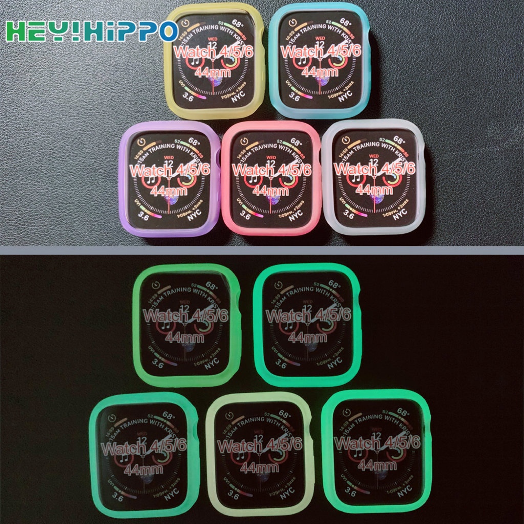 Ốp Bảo Vệ Bằng silicone Mềm Chống Rơi Phát Sáng Ban Đêm Cho iwatch 45 / 44 / 42 / 41 / 40 / 38mm series 8 / 7 / 6 / SE / 5 / 4