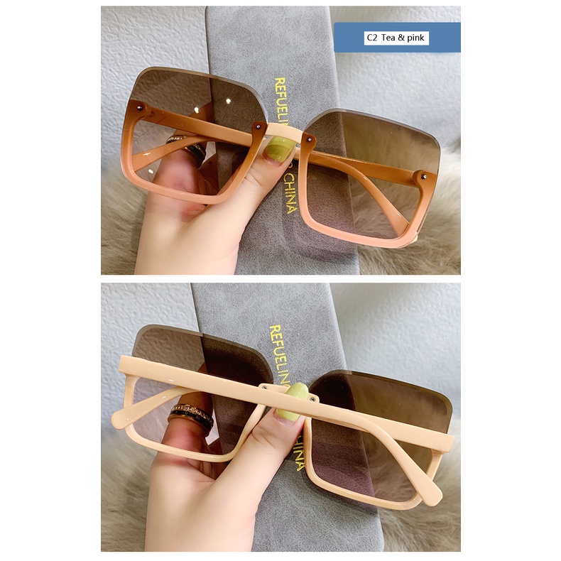 Kính Mát Gọng Vuông Chống Tia UV400 Phong Cách Cổ Điển Thời Trang Cho Nữ