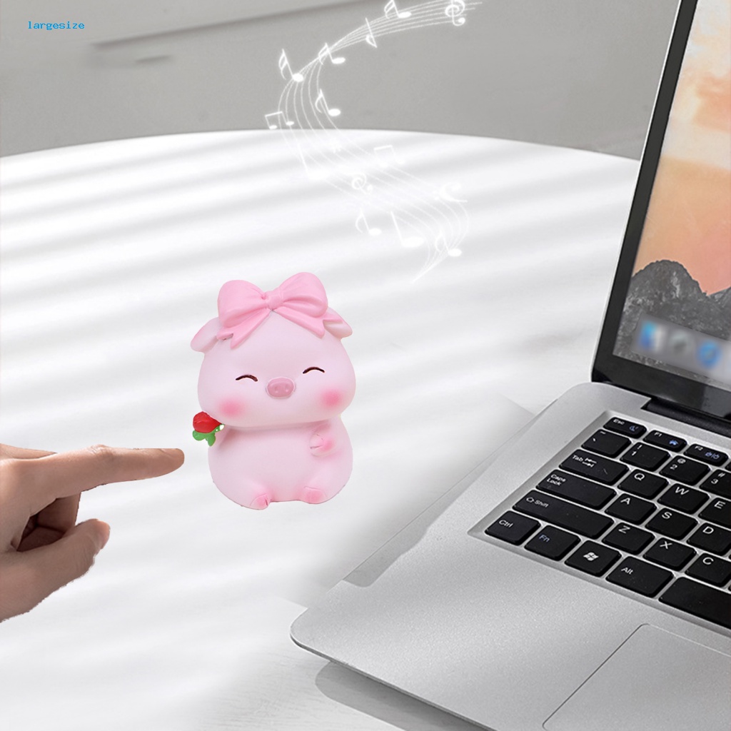 Tượng Heo Nằm Hoạt Hình Bằng Nhựa Resin Sáng Tạo Để Bàn Trang Trí