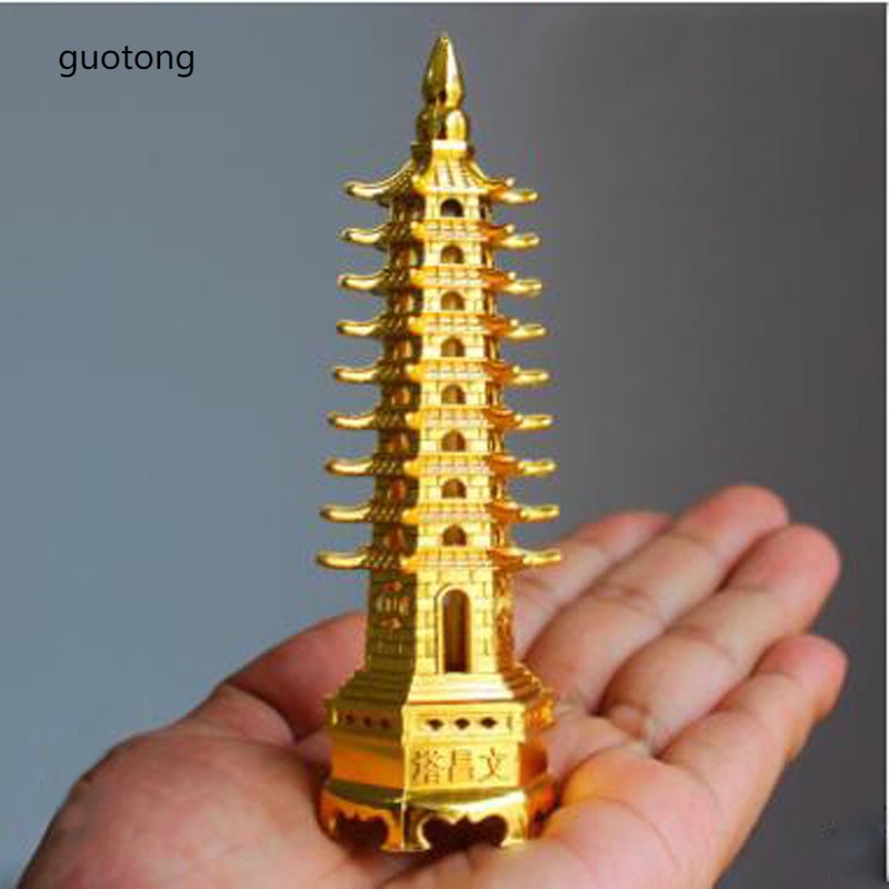 Mô Hình Tháp 3D Trung Quốc Wenchang Pagoda Bằng Hợp Kim Kẽm Làm Quà Lưu Niệm Trang Trí Nhà Cửa