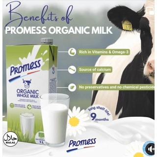 Sữa tươi promess organic pháp thùng 6 hộp 1 lít