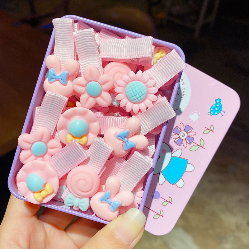 Bộ 10 Kẹp Tóc Cao Su Họa Tiết Hoạt Hình Dễ Thương Cho Bé