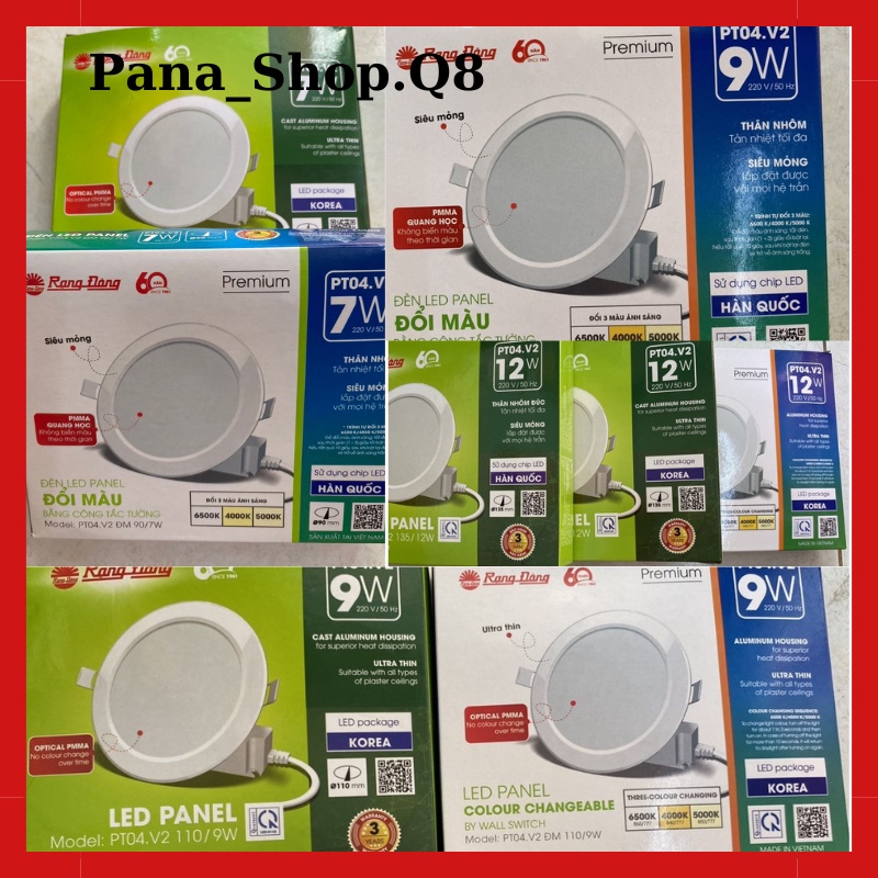 Đèn Led âm trần Rạng Đông PT04.V2 7W - 9W - 12W ánh sáng trắng - vàng - 3 chế độ màu