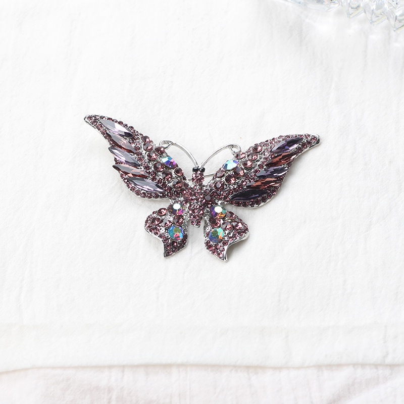 Trâm Cài Áo Hình Bướm Bằng Hợp Kim Kẽm Đính Đá Pha Lê Nhiều Mẫu Mã Thời Trang