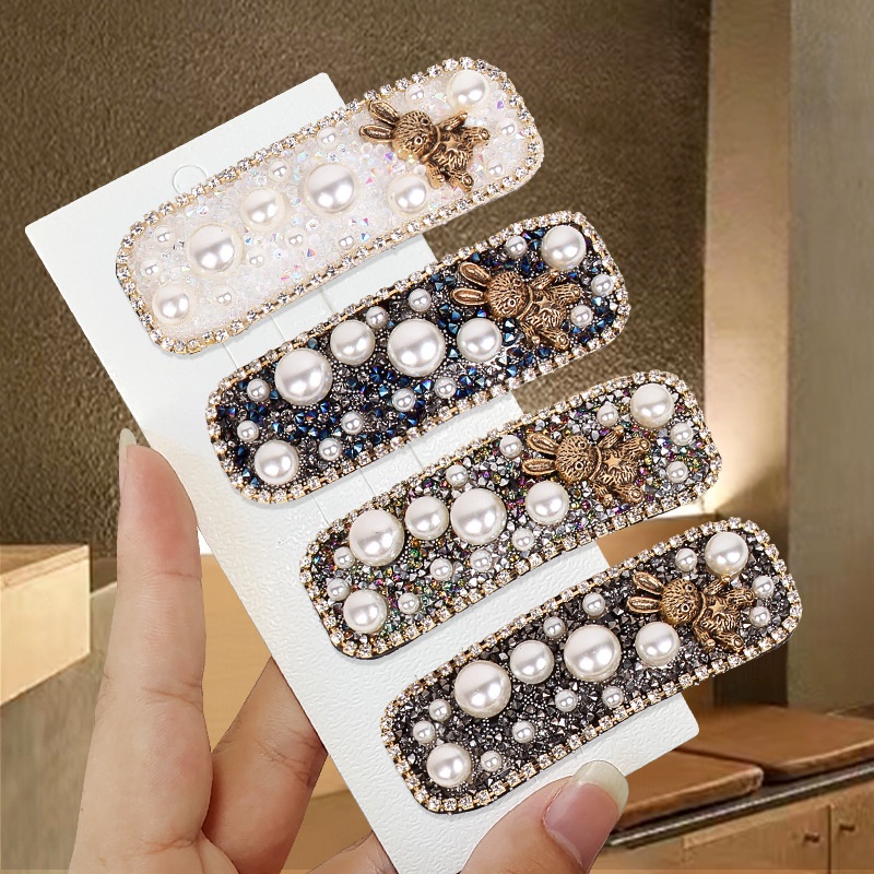 Kẹp Tóc Đính Đá Ngọc Trai Phong Cách Mới