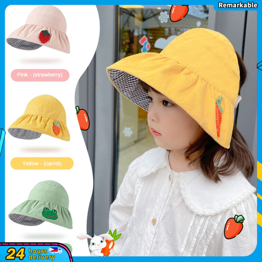 Mũ Tai Bèo Vành Rộng Hở Chóp Chống Nắng Dễ Thương Có Thể Điều Chỉnh Cho Bé