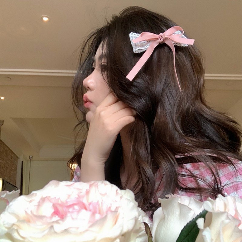 Kẹp Tóc Hình Nơ Lớn Bằng Ruy Băng Cổ Điển Cho Nữ