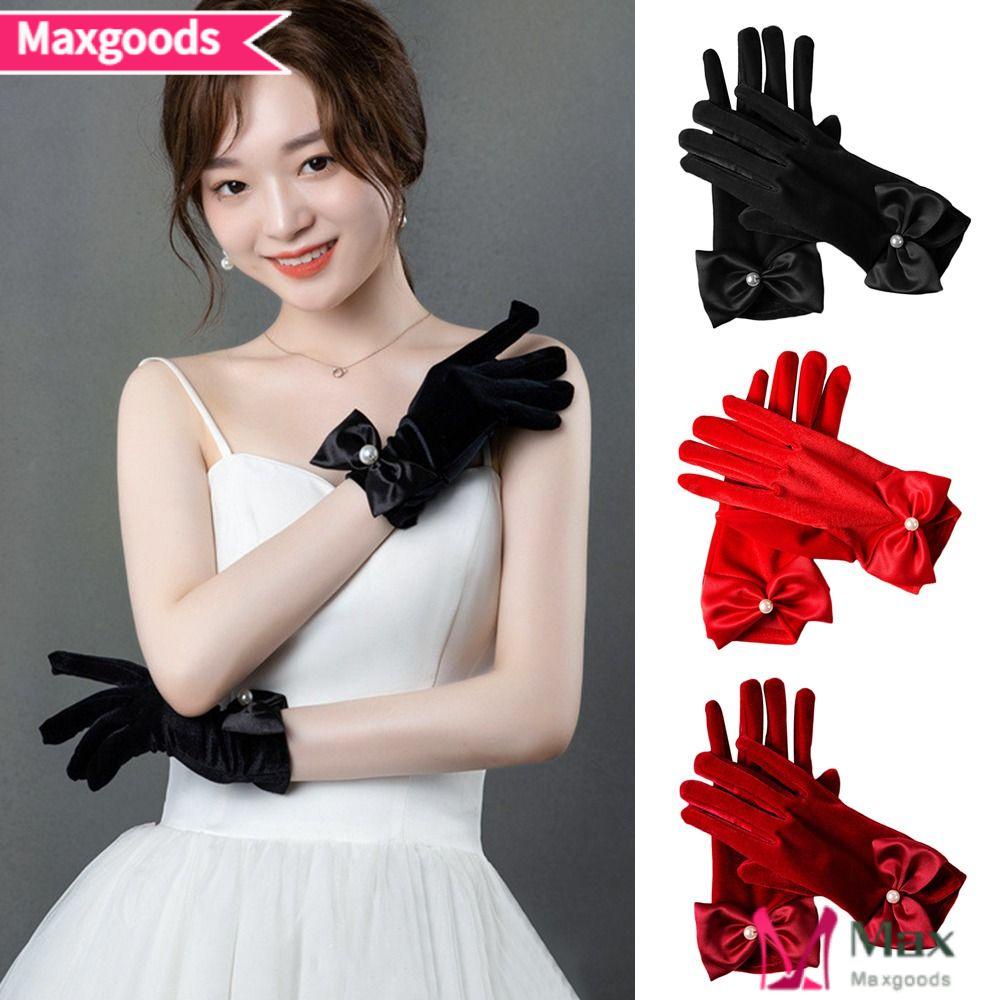 Găng Tay Cô Dâu Đính Nơ Sang Trọng